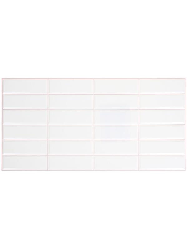 Панель ПВХ Плитка Белая розовый шов 955*480