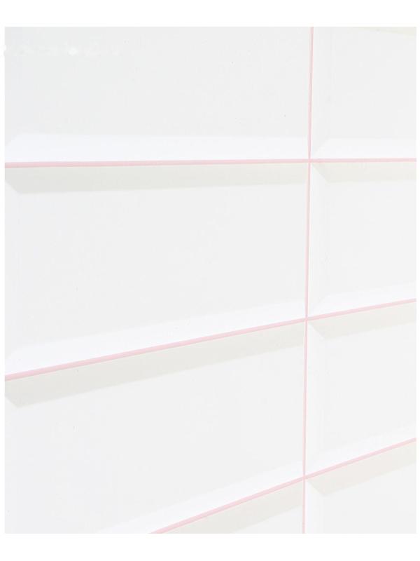 Панель ПВХ Плитка Белая розовый шов 955*480