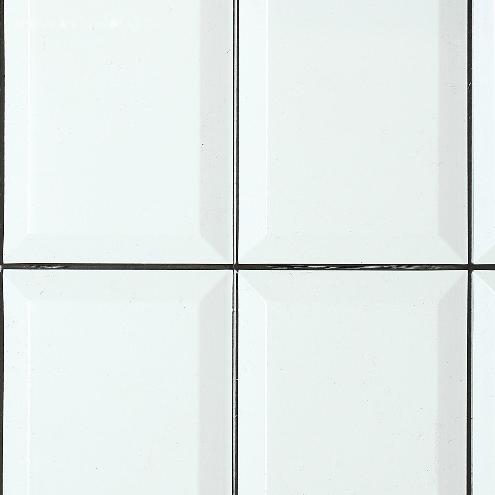 Панель ПВХ Плитка Белая черный шов 955*480