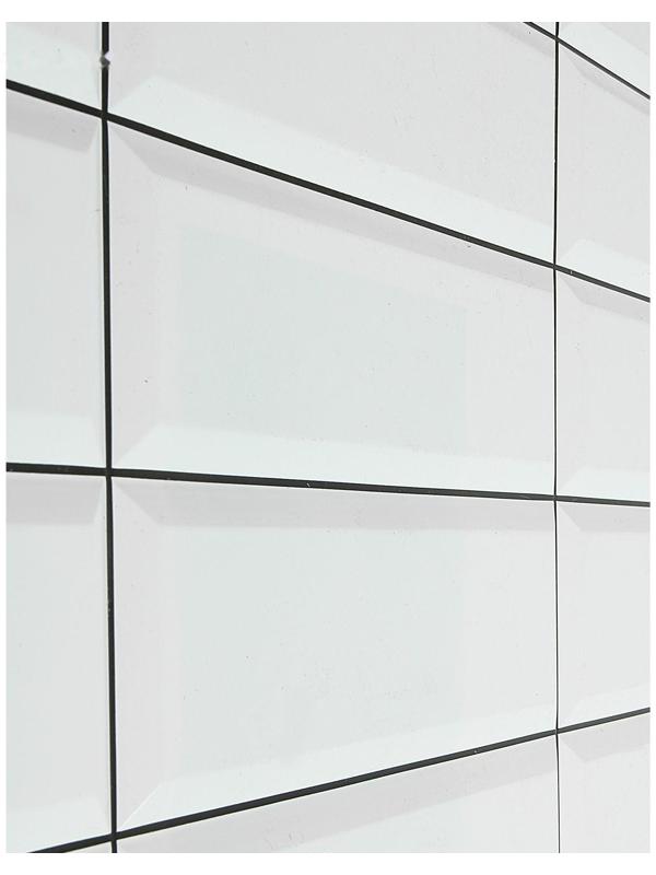 Панель ПВХ Плитка Белая черный шов 955*480