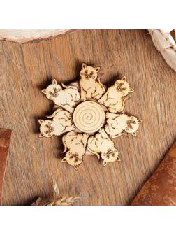 Подставка под горячее «Котик», D=11 см, можжевельник