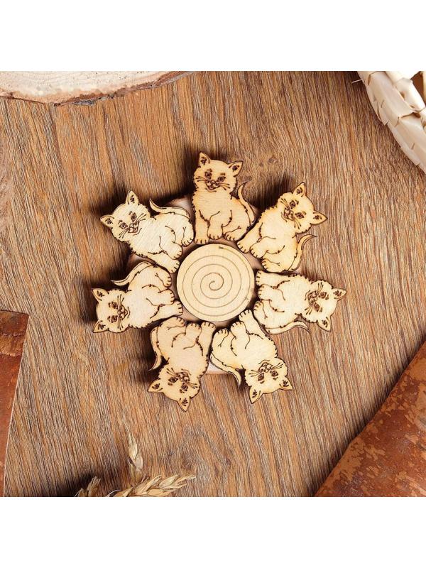 Подставка под горячее «Котик», D=11 см, можжевельник