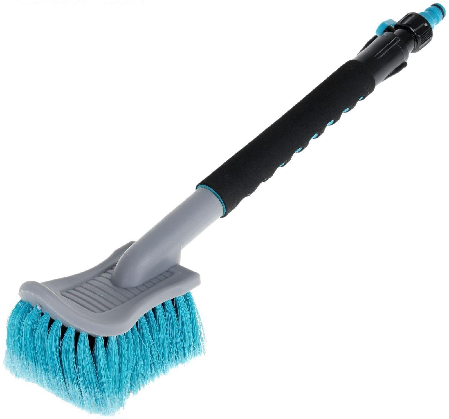 Щетка для мытья автомобиля Autovirazh AV-2181, 45 см, мягкая ручка, под шланг, кран