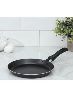 Сковорода блинная PROMO, d=22 см, пластиковая ручка, антипригарное покрытие, цвет чёрный