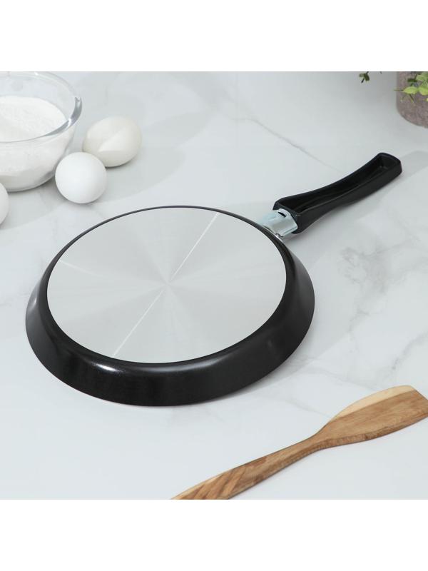 Сковорода блинная PROMO, d=22 см, пластиковая ручка, антипригарное покрытие, цвет чёрный