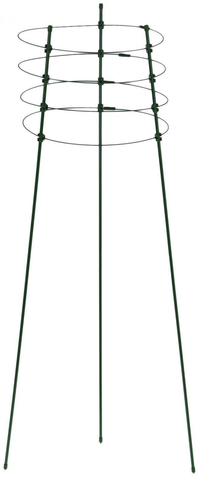 Кустодержатель, 4 кольца, d = 28 см, h = 120 см, металл, зелёный