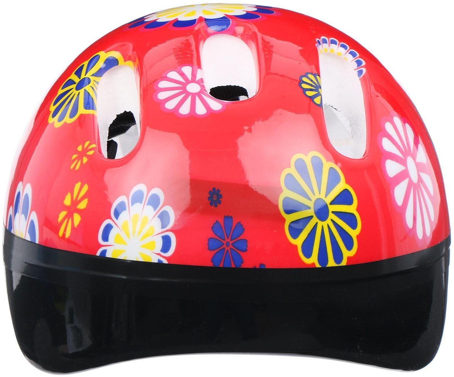 Шлем защитный OT-SH6 детский, размер S, обхват 52-54 см, цвет красный