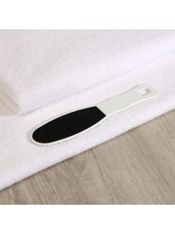 Тёрка для ног, наждачная, двусторонняя, абразивность 100/180, 24 см, цвет белый, RA-13