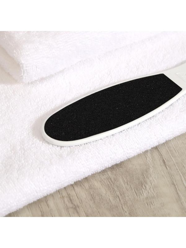 Тёрка для ног, наждачная, двусторонняя, абразивность 100/180, 24 см, цвет белый, RA-13