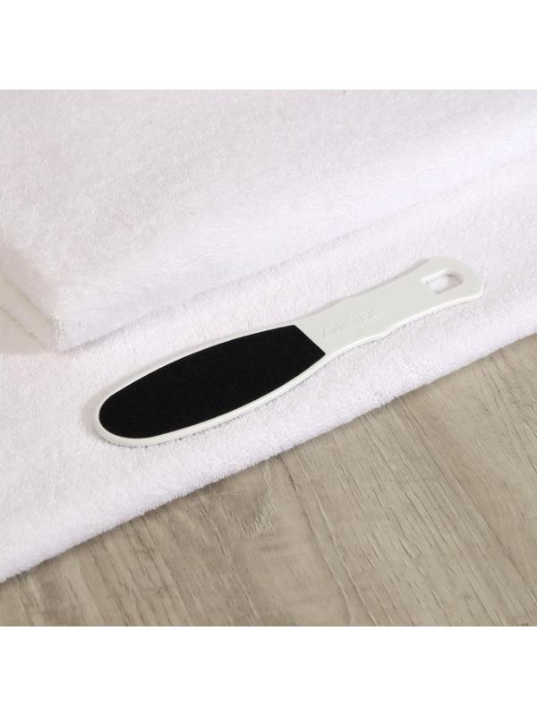 Тёрка для ног, наждачная, двусторонняя, абразивность 100/180, 24 см, цвет белый, RA-13