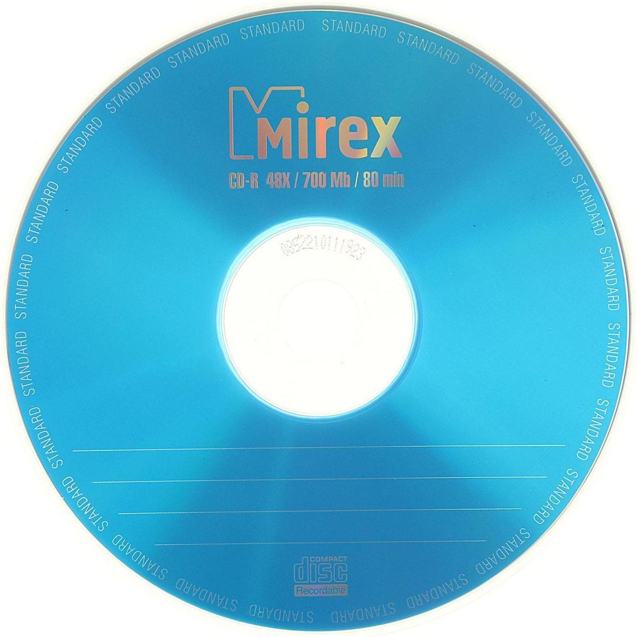 Диск CD-R Mirex Standard, 48x, 700 Мб, конверт, 1 шт