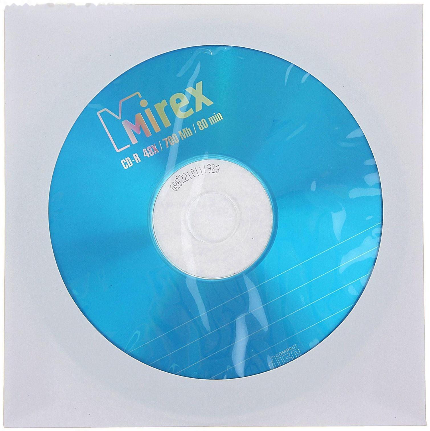 Диск CD-R Mirex Standard, 48x, 700 Мб, конверт, 1 шт