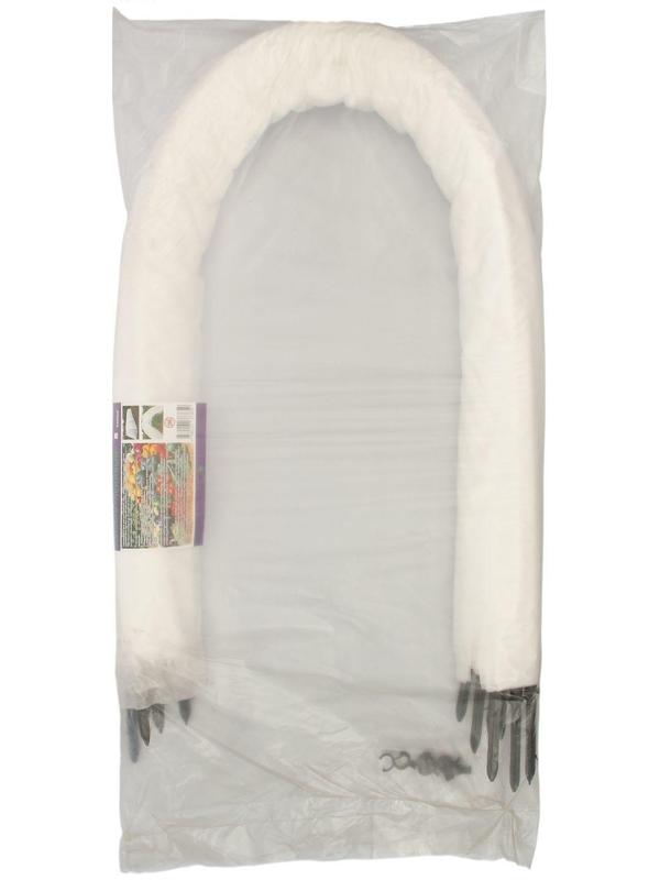 Парник прошитый, длина 8 м, 9 дуг из пластика, дуга L = 2 м, d = 20 мм, спанбонд 35 г/м², «Ленивый»