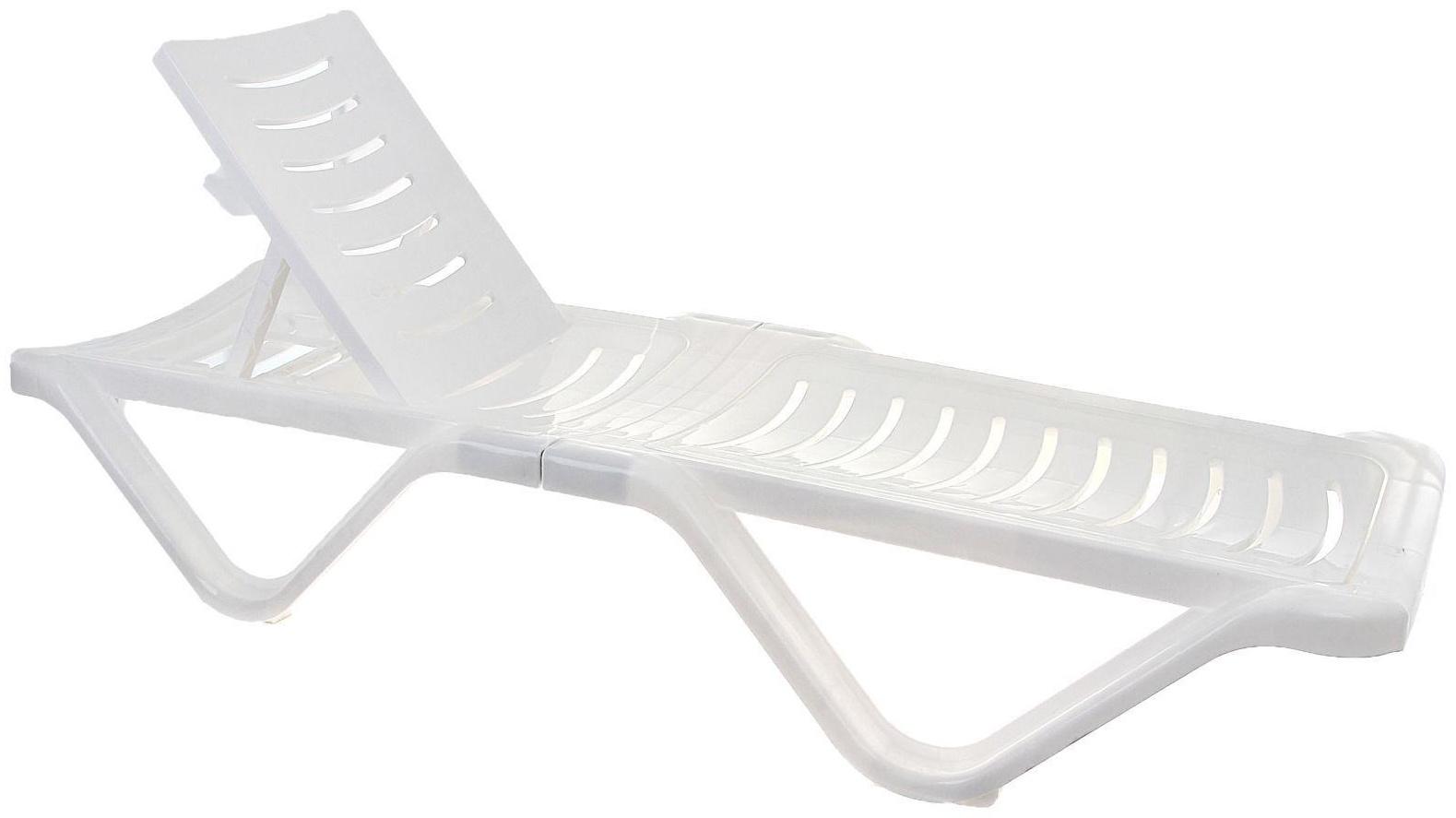 Шезлонг, размер 192 х 62 х 32, цвет белый