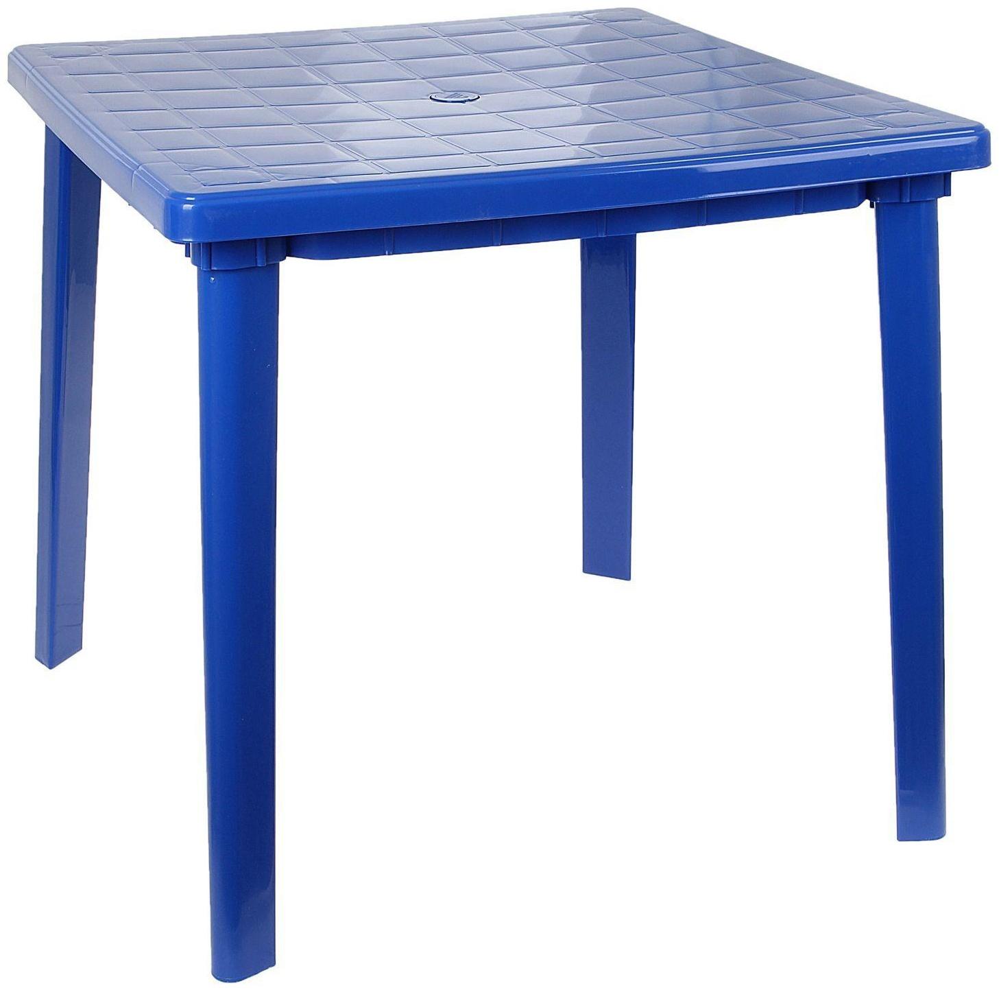 Стол квадратный, размер 80 х 80 х 74 см, цвет синий
