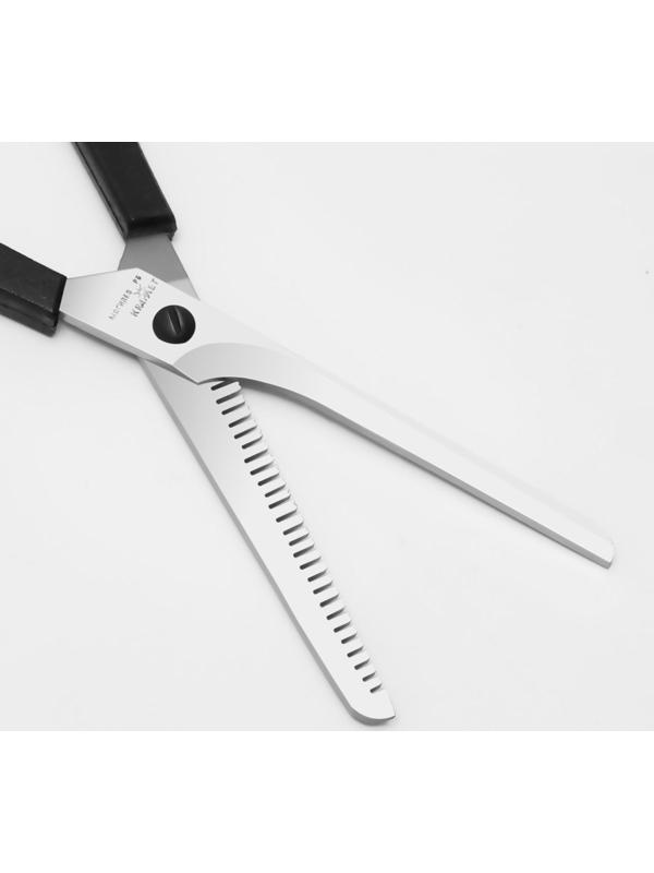 Ножницы парикмахерские, филировочные, с упором, лезвие — 6 см, цвет чёрный, Н-053 КМ