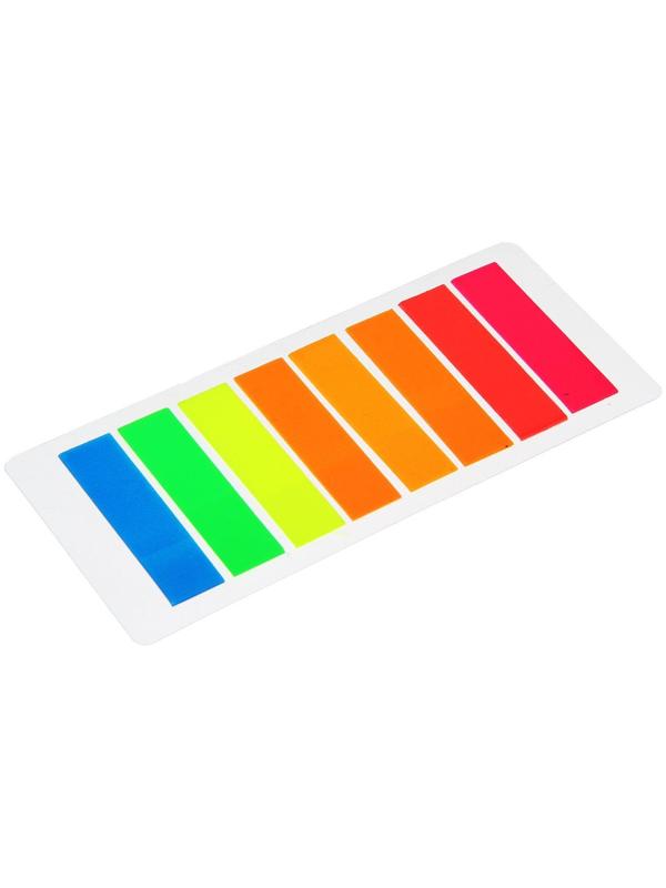 Блок-закладки с липким краем 12 х 45 мм, пластик, 25 листов, 8 цветов, флуор, в блистере, 8 цветов