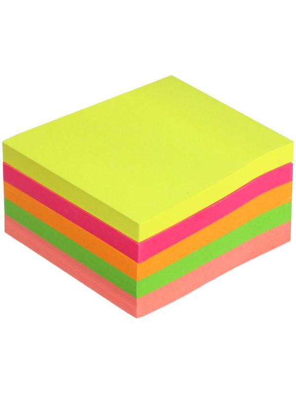 Блок с липким краем 250 листов, 5 флуоресцентных цветов, 50 мм х 50 мм