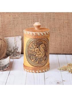 Туес «Белки», 8×8×14 см, береста