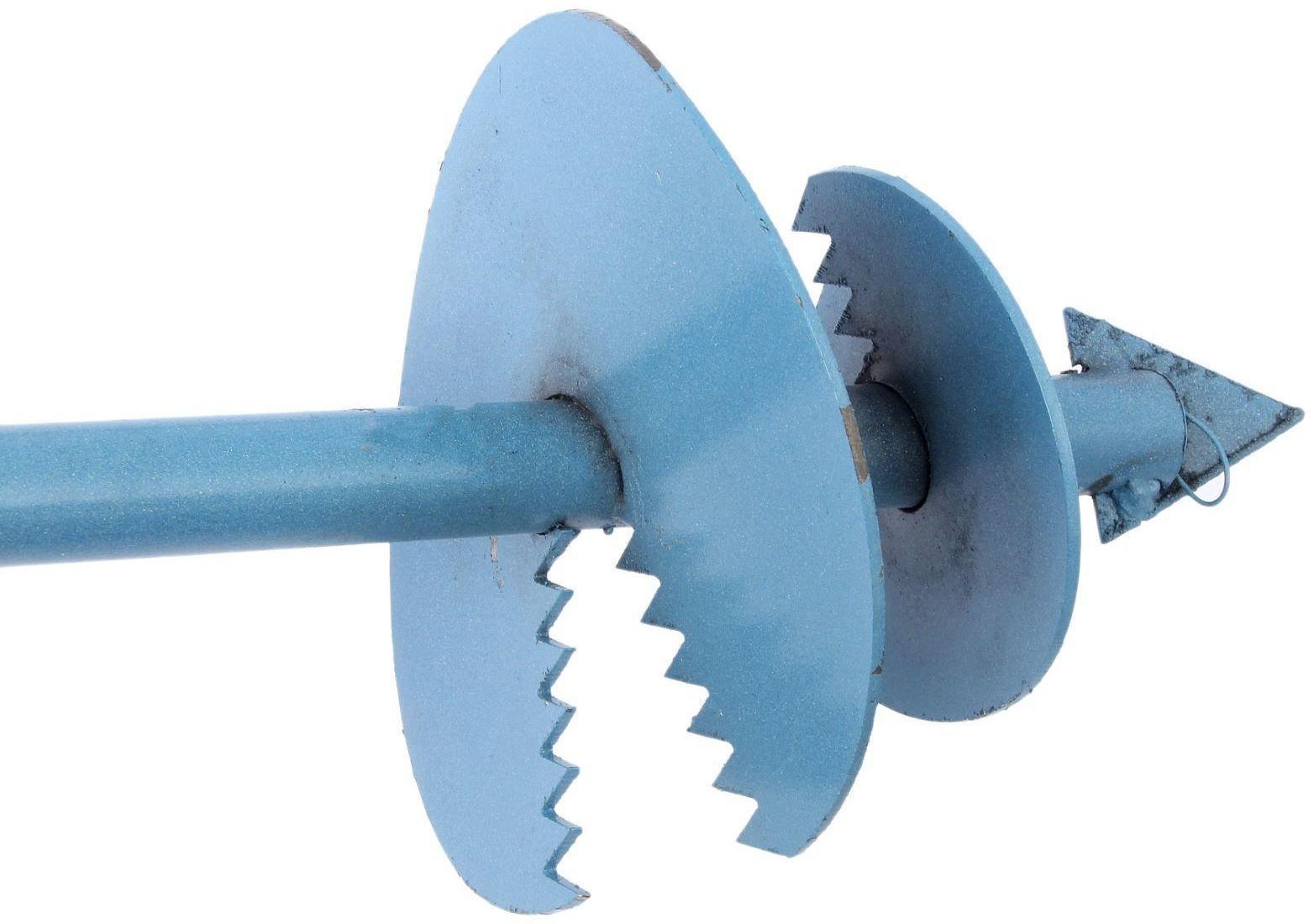 Бур садовый, шнековый, d = 150 мм, длина 2 м, цвет МИКС