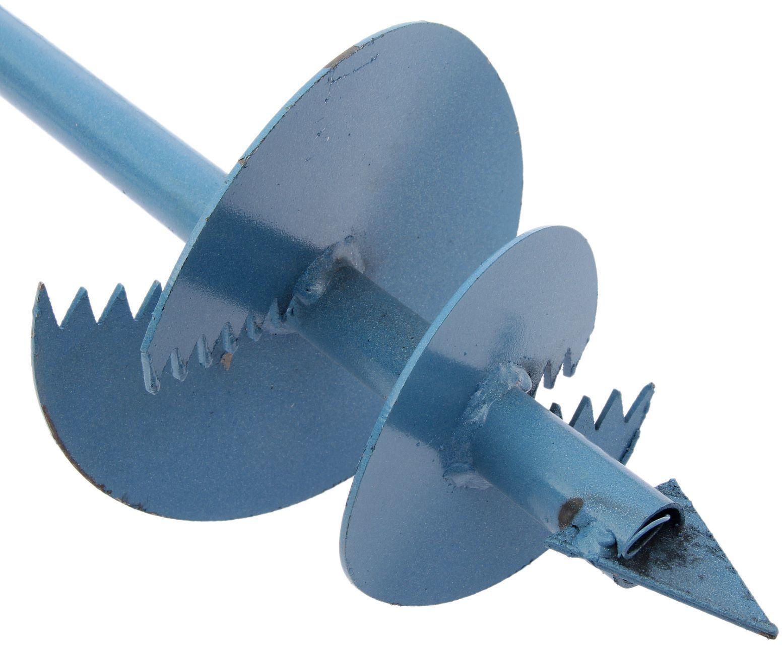 Бур садовый, шнековый, d = 150 мм, длина 2 м, цвет МИКС