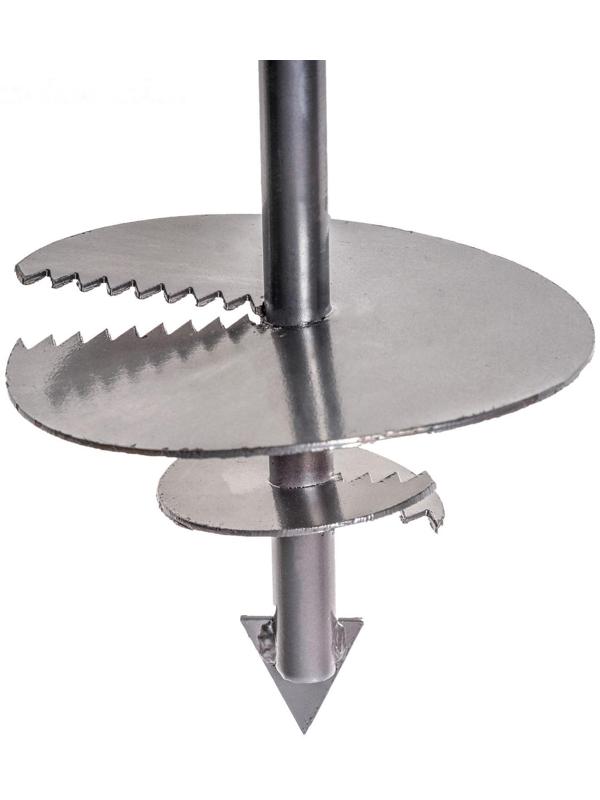 Бур садовый, шнековый, d = 200 мм, длина 1 м, цвет МИКС