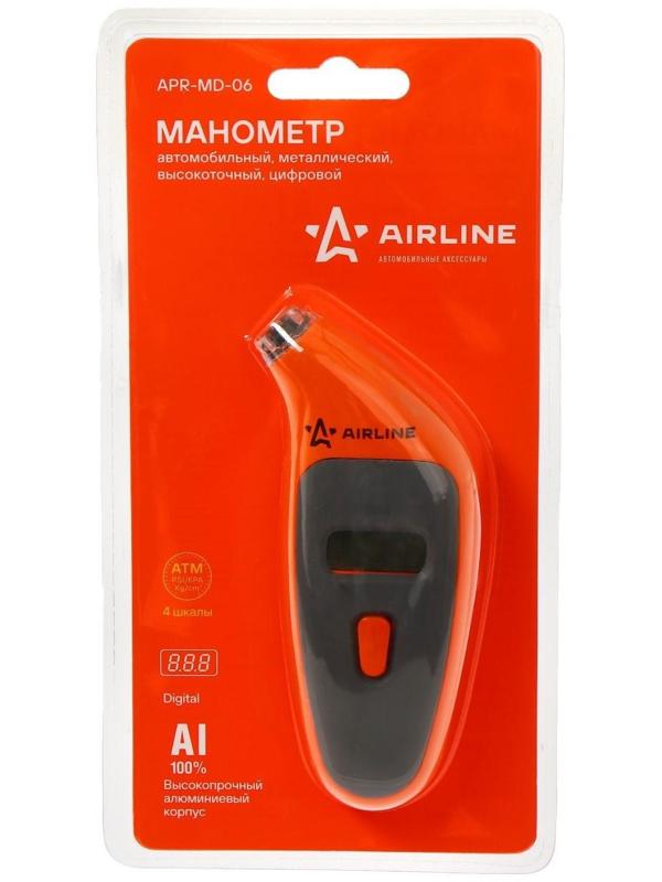 Манометр цифровой Airline, с подсветкой, металлический, до 7 атм