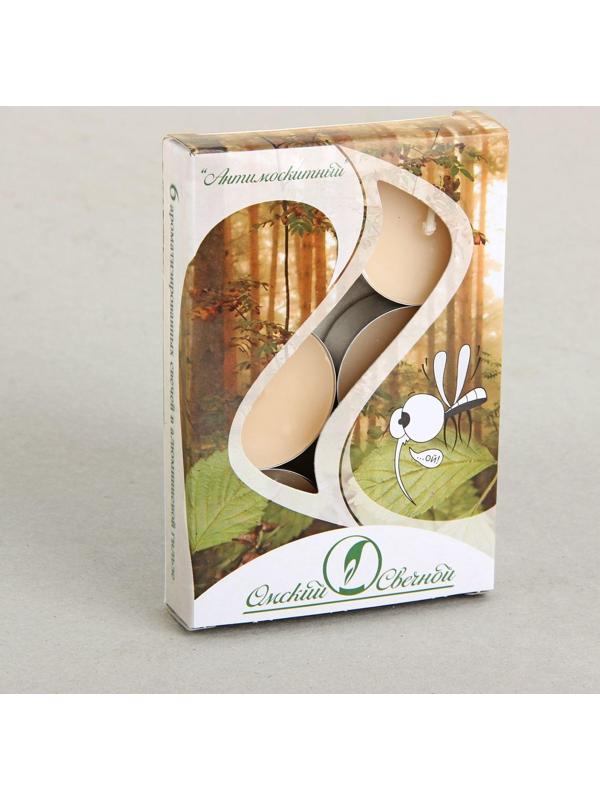 Свеча чайная ароматизированная 12 г (набор 6 шт), антимоскитный