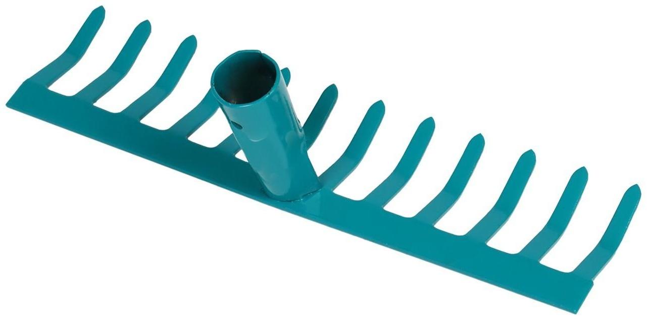 Грабли прямые, прямой зубец, 12 зубцов, металлические, тулейка 28 мм, без черенка