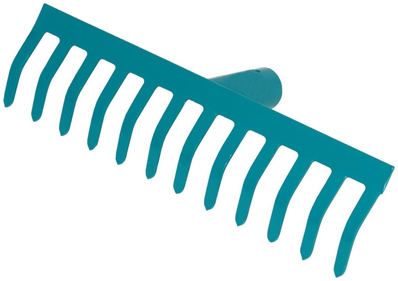 Грабли прямые, прямой зубец, 12 зубцов, металлические, тулейка 28 мм, без черенка