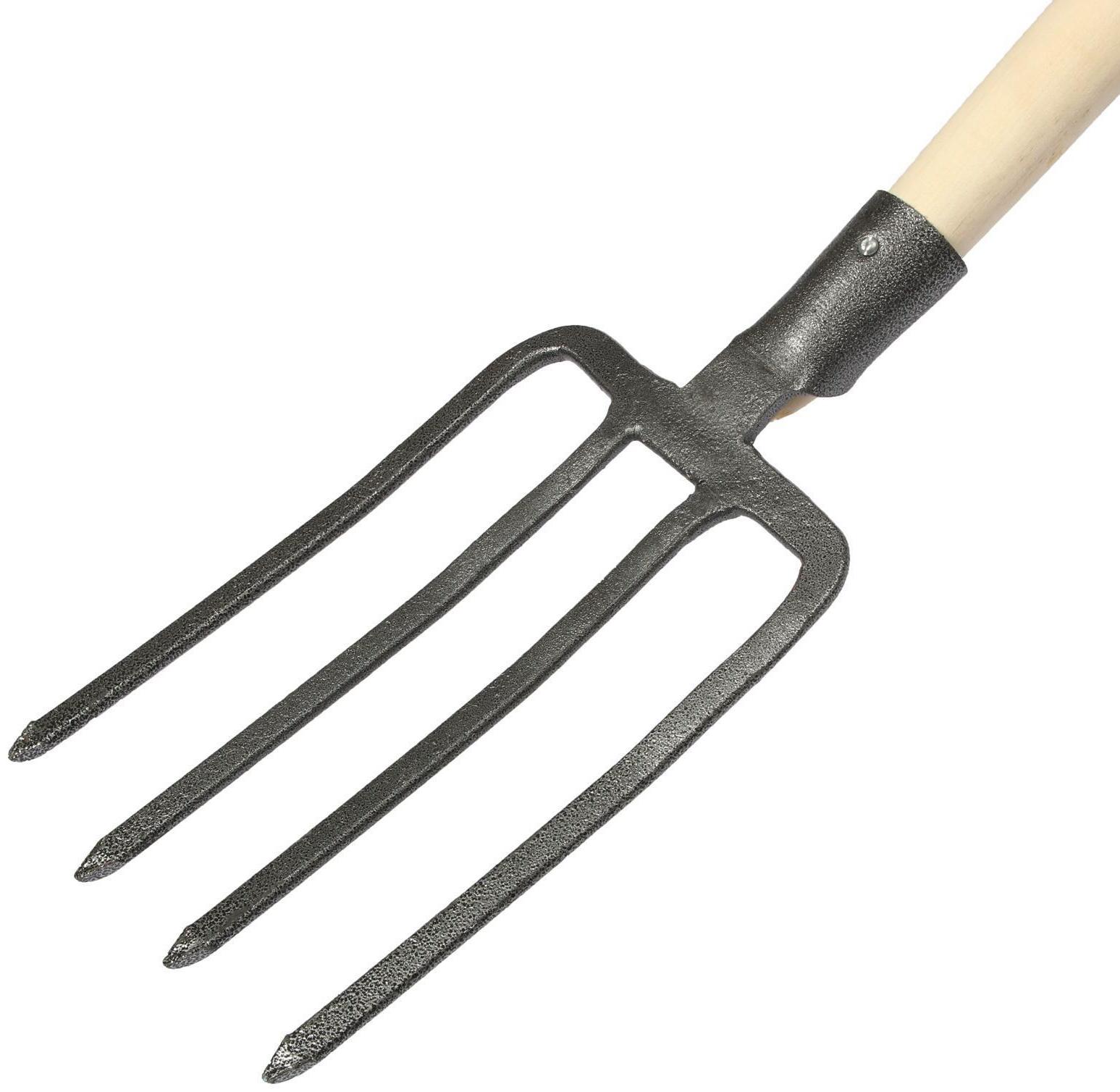 Вилы копальные, 4-рогие, деревянный черенок