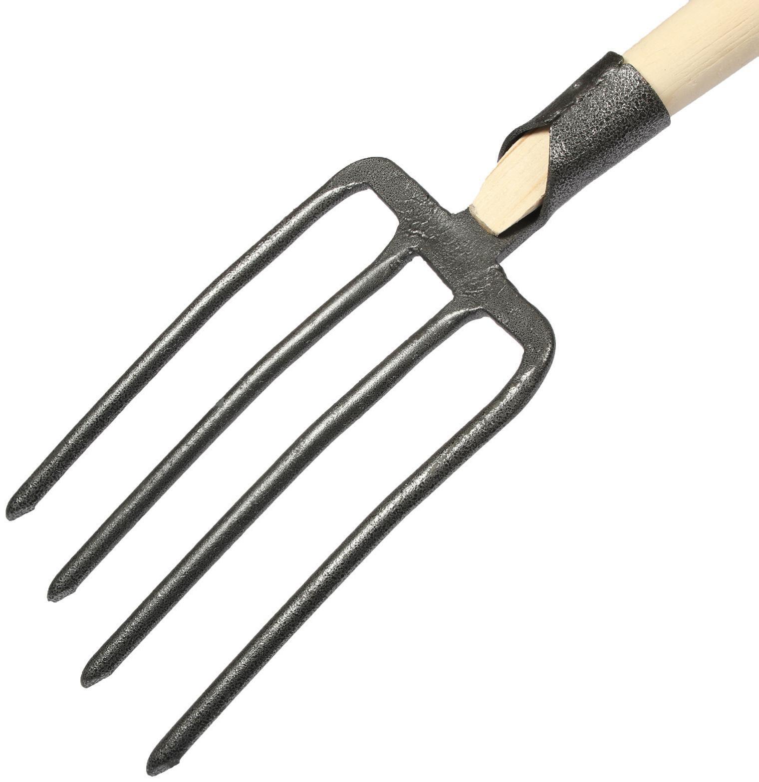 Вилы копальные, 4-рогие, деревянный черенок