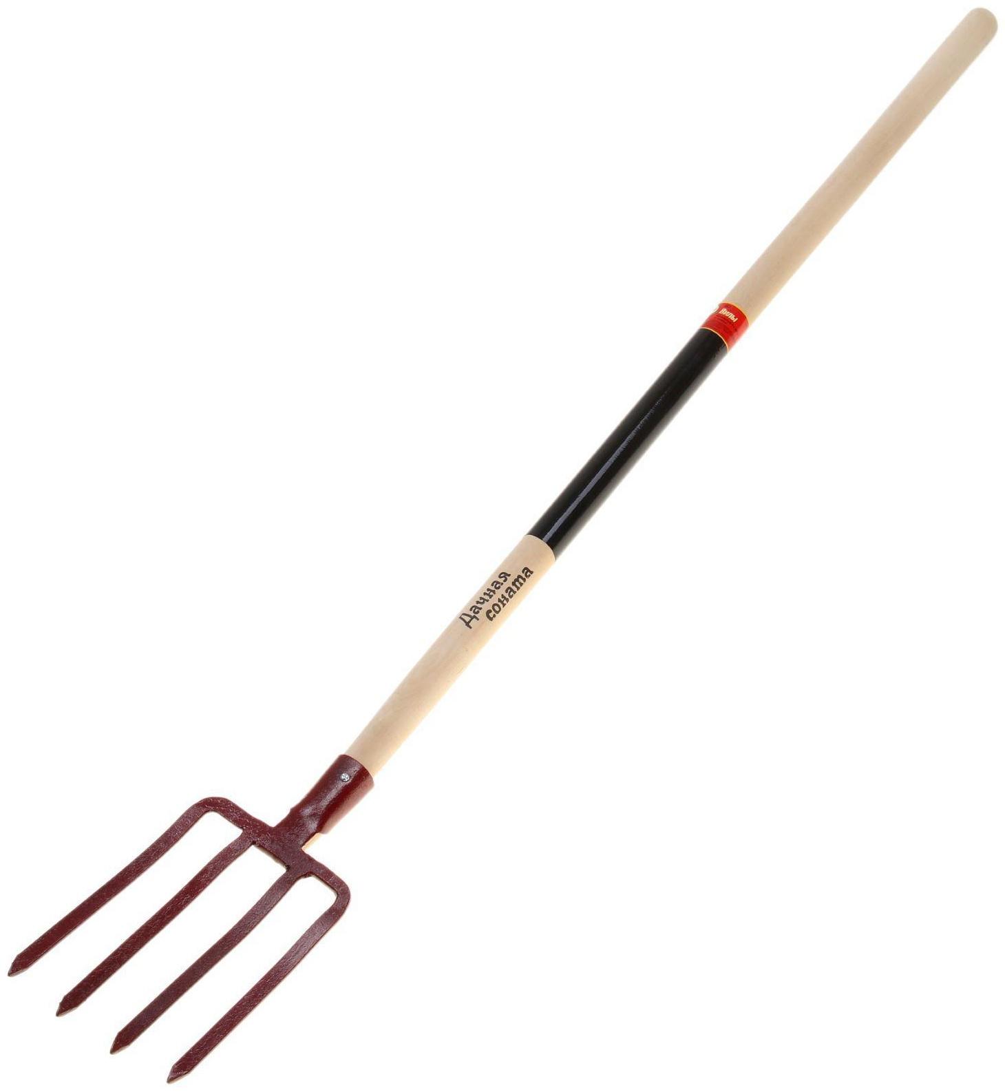 Вилы копальные, 4-рогие, деревянный черенок