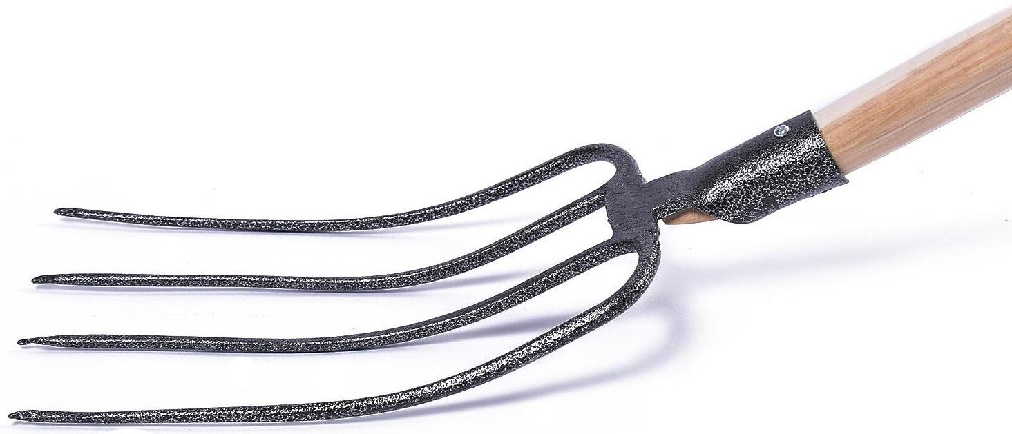 Вилы навозные, 4-рогие, деревянный черенок