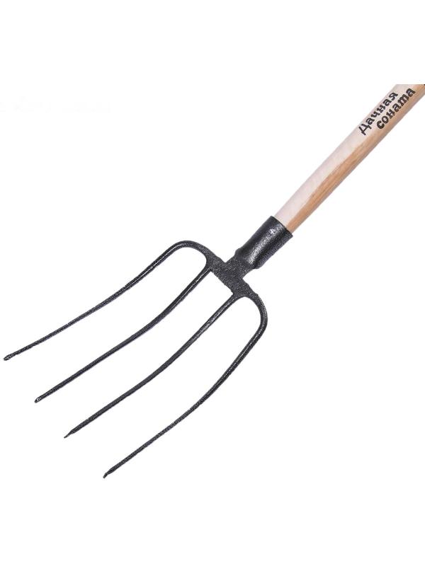 Вилы навозные, 4-рогие, деревянный черенок