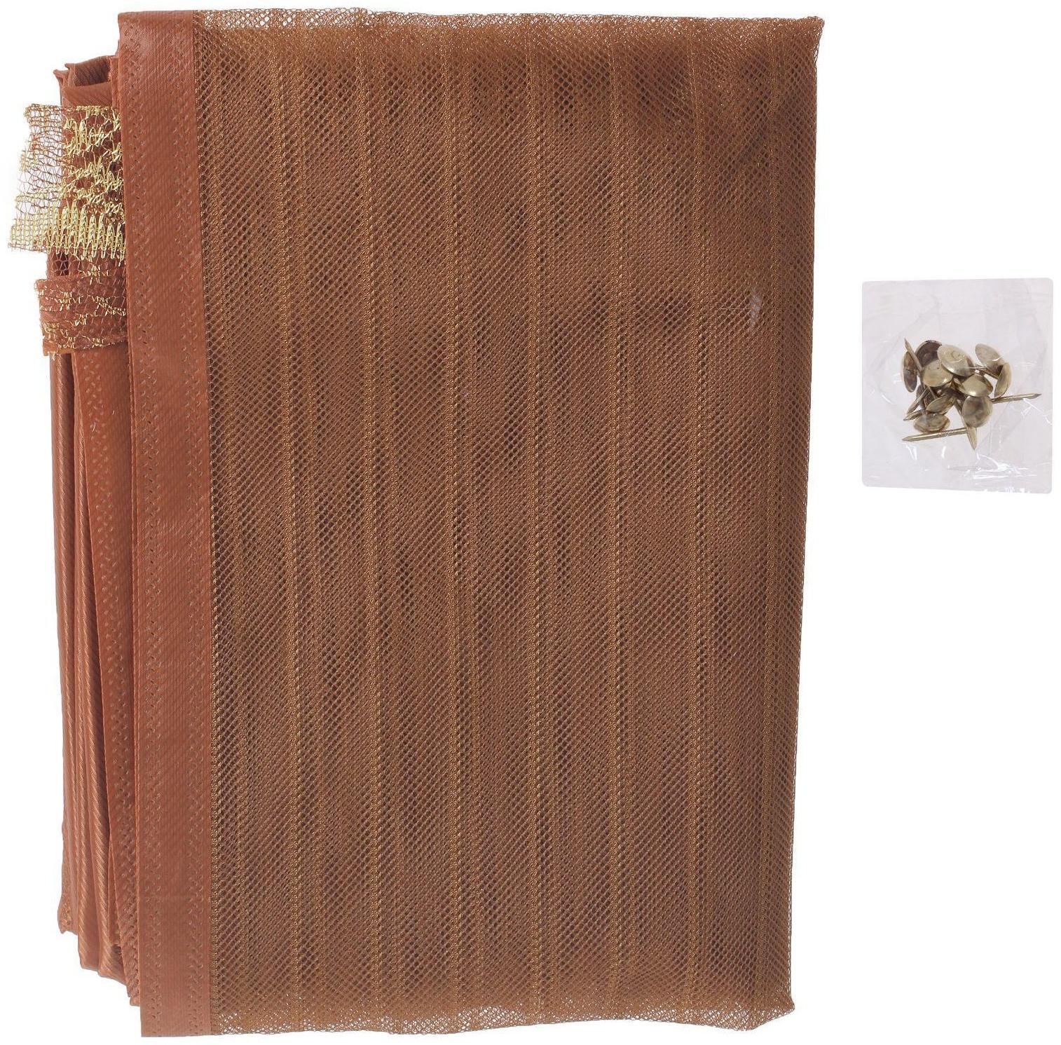 Сетка антимоскитная для дверей, 90 × 210 см, на магнитах, цвет коричневый