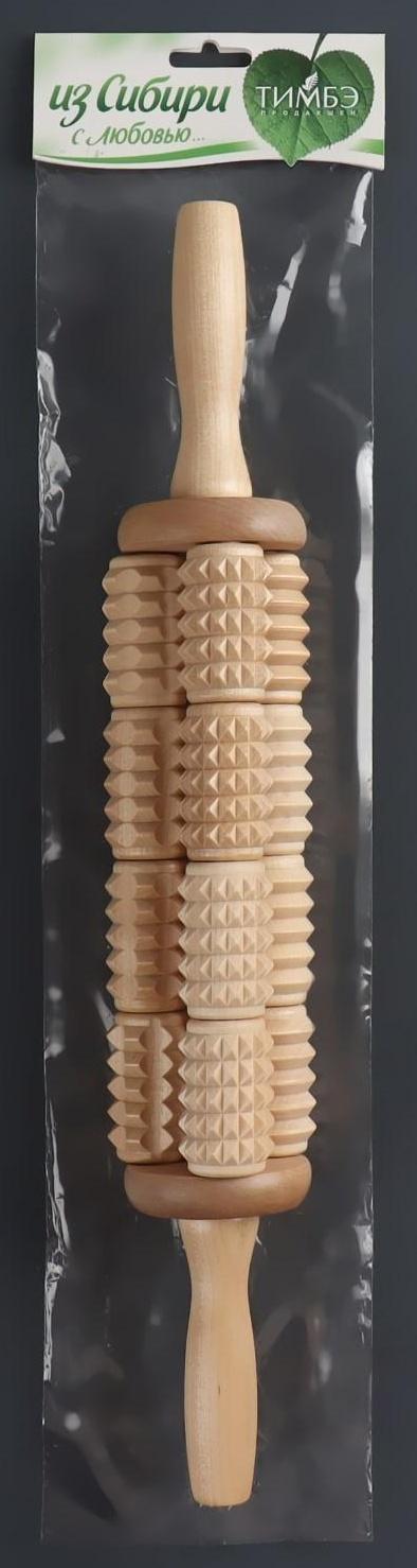 Массажёр для спины «Кукуруза», d 6,5 × 42 см, деревянный