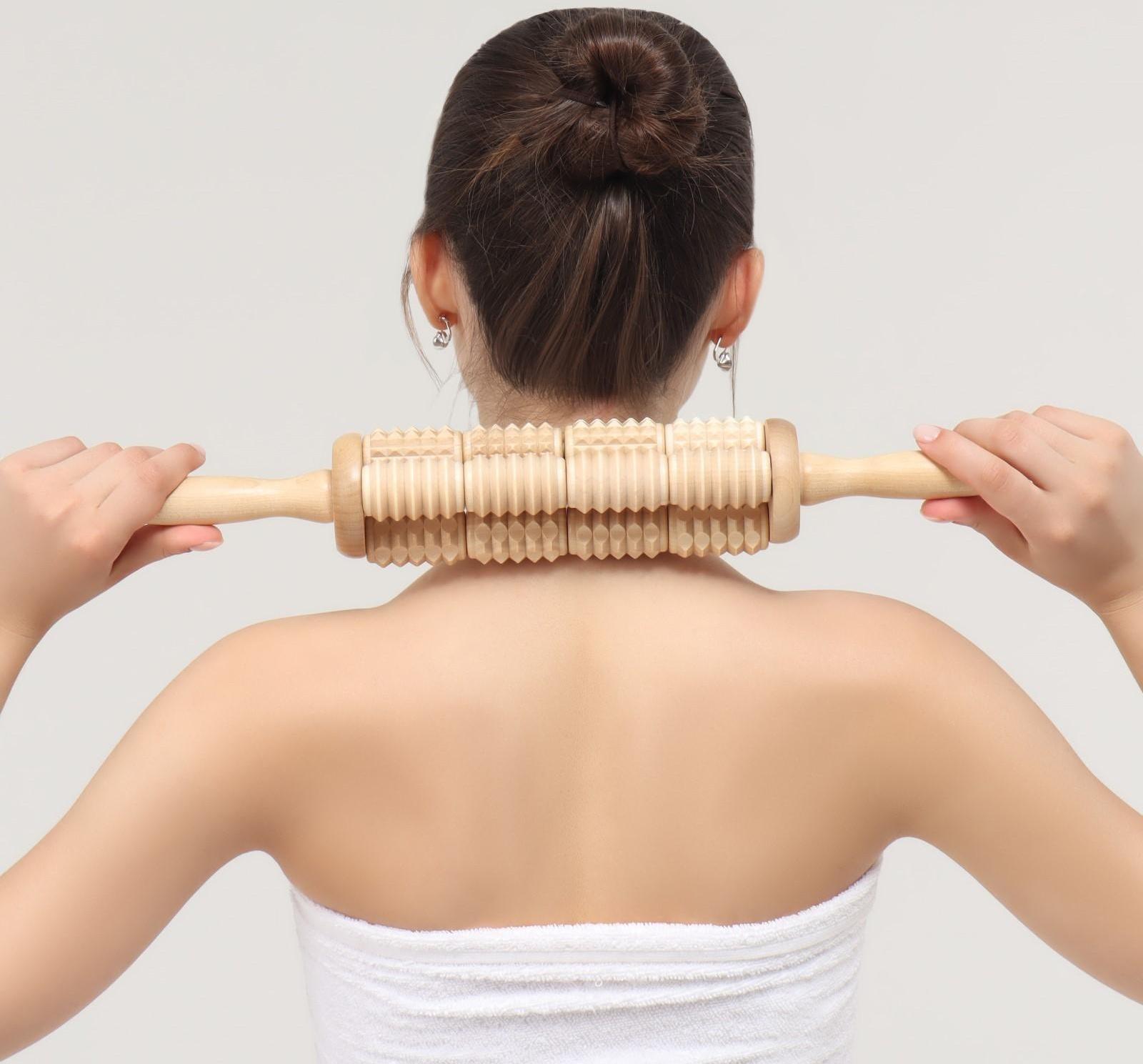 Массажёр для спины «Кукуруза», d 6,5 × 42 см, деревянный