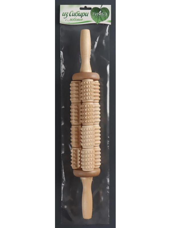 Массажёр для спины «Кукуруза», d 6,5 × 42 см, деревянный