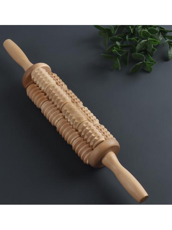 Массажёр для спины «Кукуруза», d 6,5 × 42 см, деревянный
