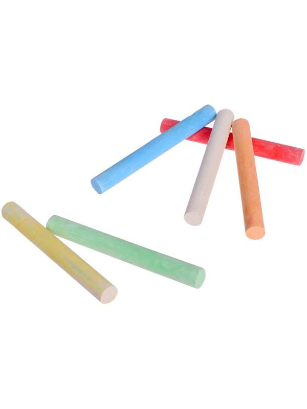 Мел школьный, цветной, набор 12 штук, круглый, в картонной коробке