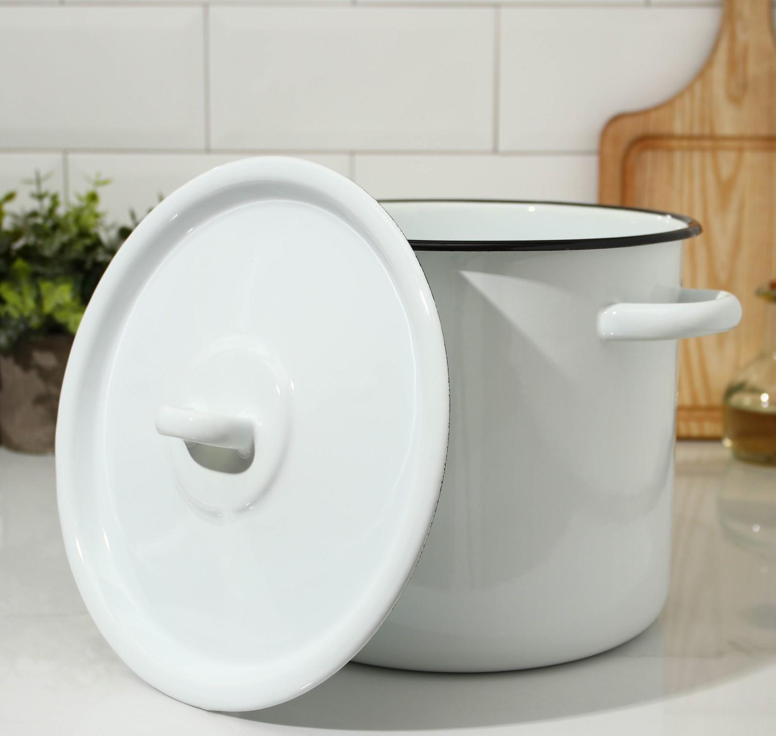 Кастрюля без деколи, 5,5 л, индукция, цвет белый