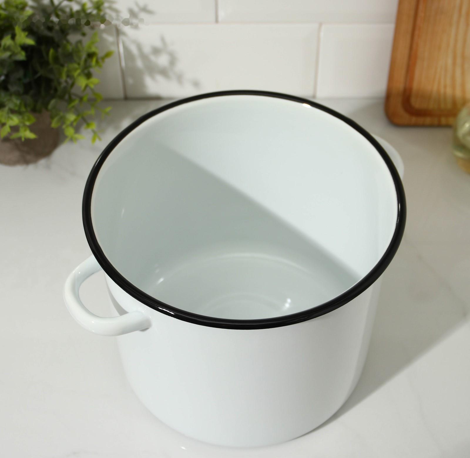 Кастрюля без деколи, 5,5 л, индукция, цвет белый