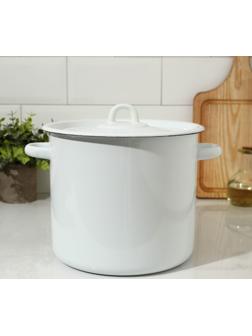 Кастрюля без деколи, 5,5 л, индукция, цвет белый