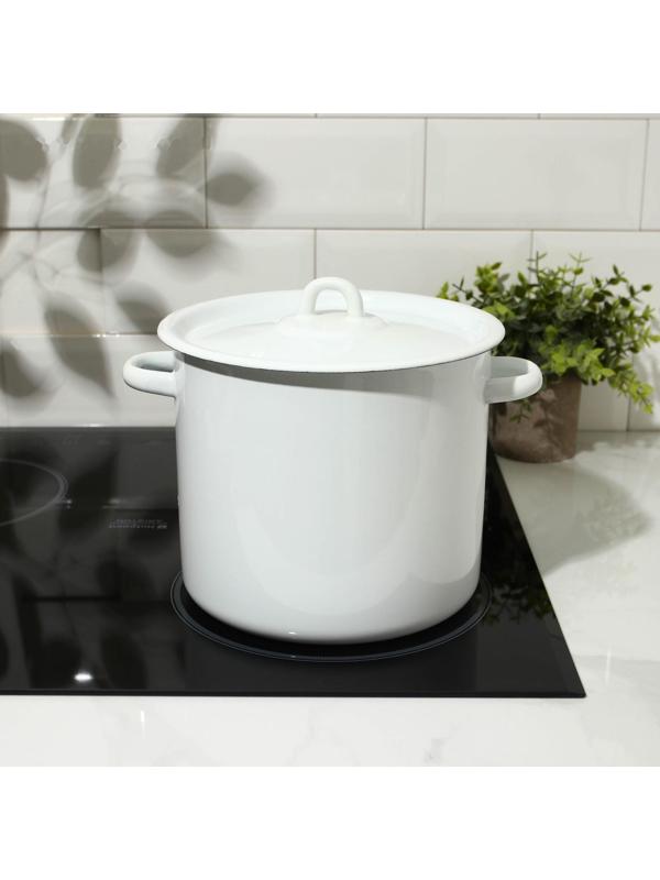 Кастрюля без деколи, 5,5 л, индукция, цвет белый