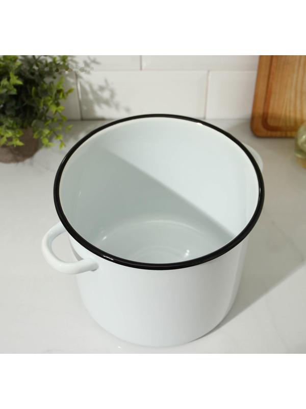 Кастрюля без деколи, 5,5 л, индукция, цвет белый