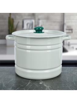 Мантоварка-позница, 9 л, 3 вставки, с пластмассовой ручкой, цвет белый