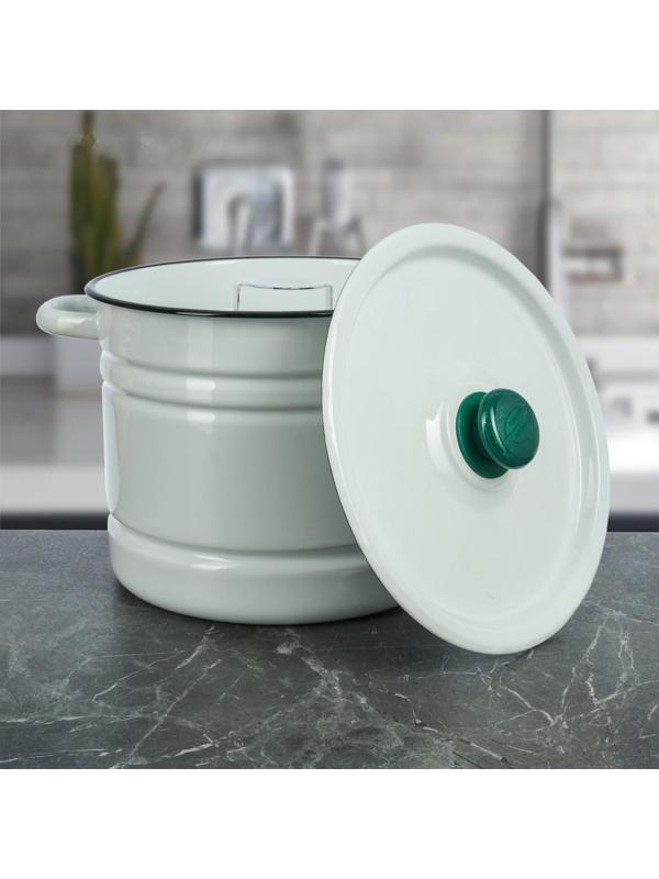Мантоварка-позница, 9 л, 3 вставки, с пластмассовой ручкой, цвет белый