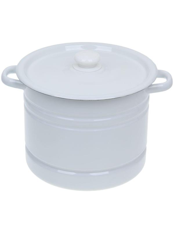 Мантоварка-позница, 9 л, 3 вставки, с пластмассовой ручкой, цвет белый