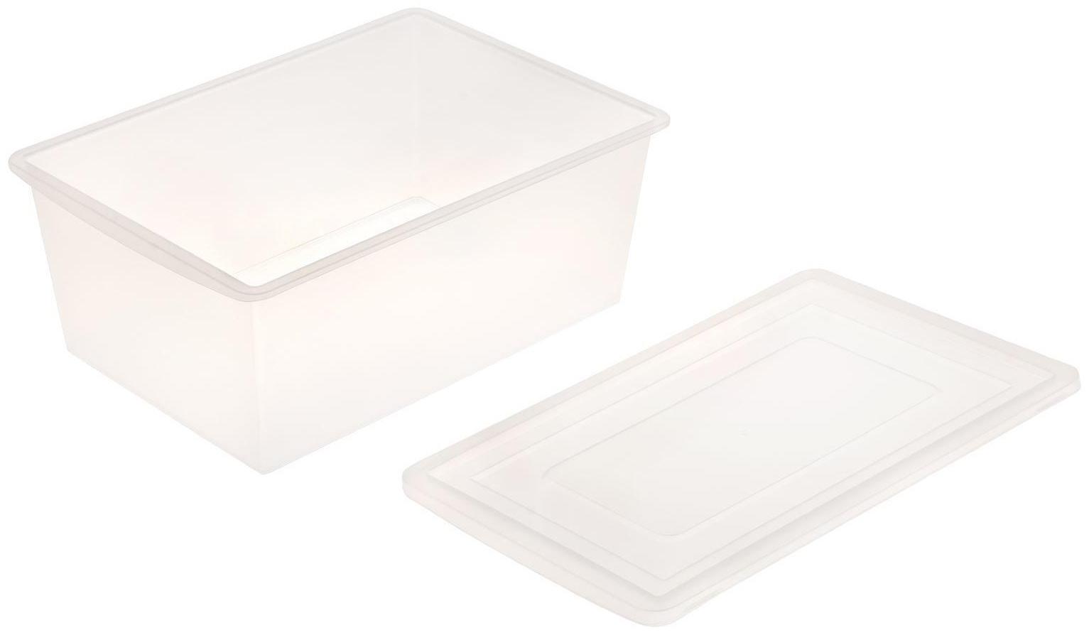 Ящик универсальный для хранения с крышкой, объём 30л, цвет прозрачно-матовый